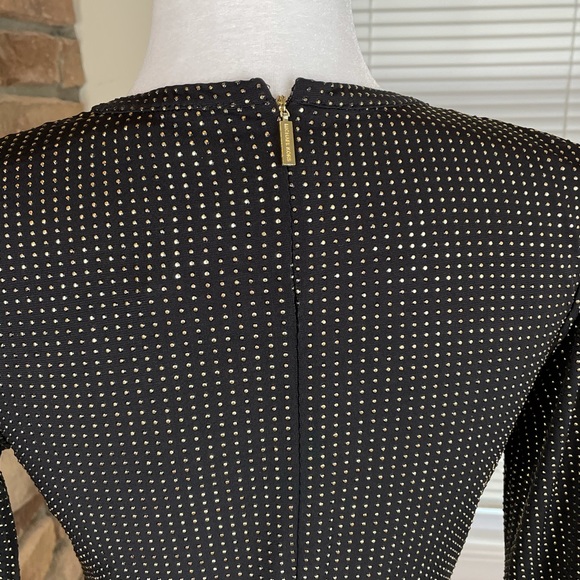 MICHAEL KORS Metallic Black & Gold Dotted Dress - Picture 7 of 12